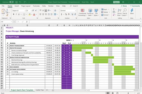 frre|Present your data in a Gantt chart in Excel